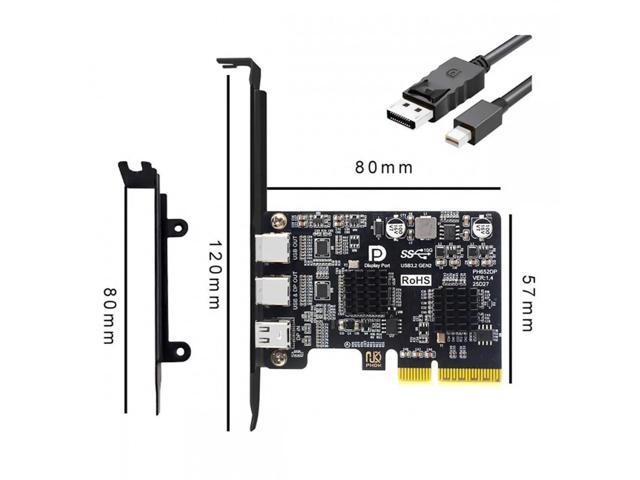 PCI-E Express 4x & Mini Displayport 1.4 Input to Dual 10Gbps USB 3.1 ...