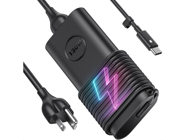 130W USB-C Laptop Charger For Dell XPS 15 17 & Precision - 20V 6.5A - 1 Year Warranty