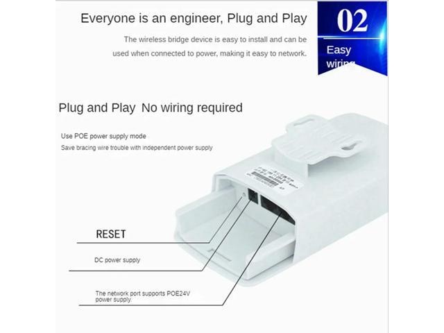 2Pcs Outdoor Router Wireless Bridge Wireless Bridge Router 1KM Long ...