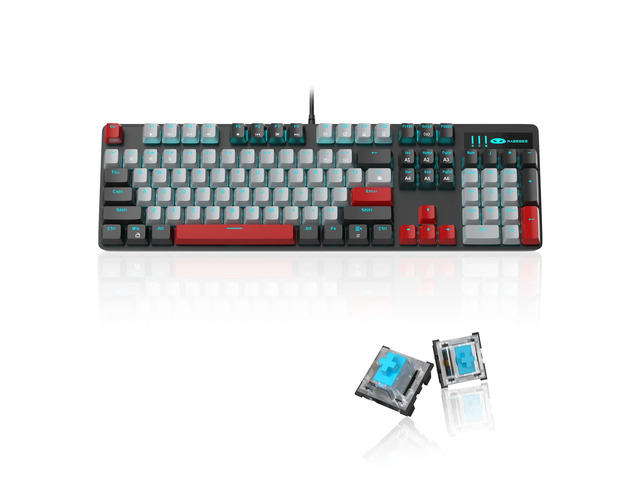 Optimo Blue Keyboard Mechanical Gaming Keyboard, New Upgraded 104 Keys Blue Backlit ...