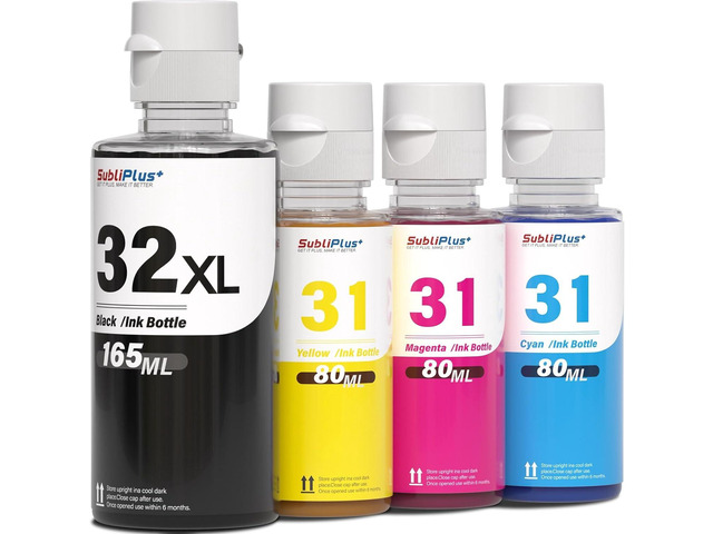 32XL Black Ink Bottle 31 Ink Bottle Set Compatible Replacement for HP ...
