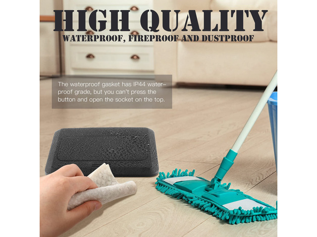 Black Pop-Up Floor Outlet Box – Waterproof Electrical Receptacle With 4.8A USB-A & USB-C, 20A Tamper-Resistant Outlet For Countertops & Floors