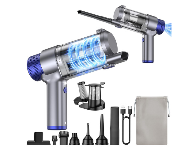 Amazon.com: Handheld Car Vacuum Cleaner, 16000PA Hand Held Vacuum Portable Cordless, 2 in 1 Air Duster and Vacuum Cleaner with LED Light, Multi-Nozzles, 120W High Power Mini Vacuum for Home, Pet, Office : Home & Kitchen