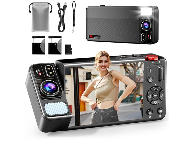 Digital Camera, 4K 64MP Cameras for Photography, 270°Flip Screen ...