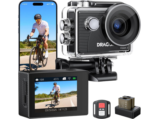 Dragon Camera/computer Dragon Touch 4K Action Camera - Vision 3 20MP Underwater Waterproof ...