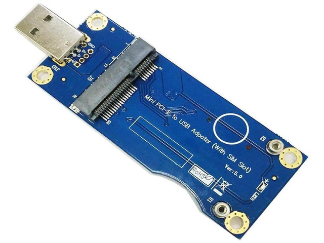 Industrial Grade Mini PCI-E to USB Adapter with SIM Card Slot, Mini ...