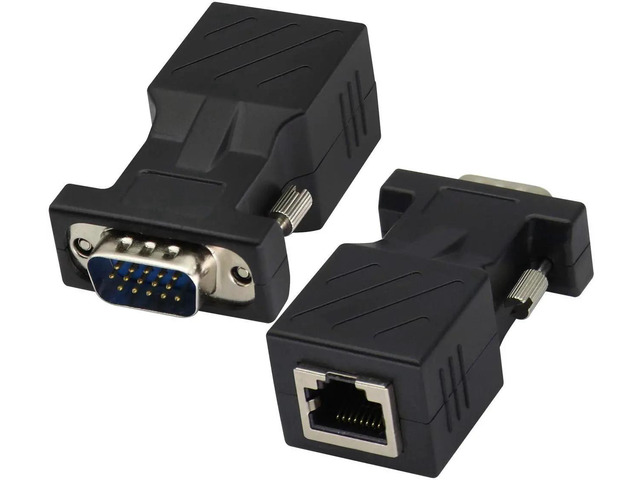 Serial Vga To Rj45 2Pack VGA to RJ45 Adapter, 15-Pin VGA Male to RJ45 Female Port, Cat5 ...