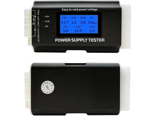 1.8'' LCD ATX Power Supply Tester, Aluminum Alloy Shell PC PSU Tester ...