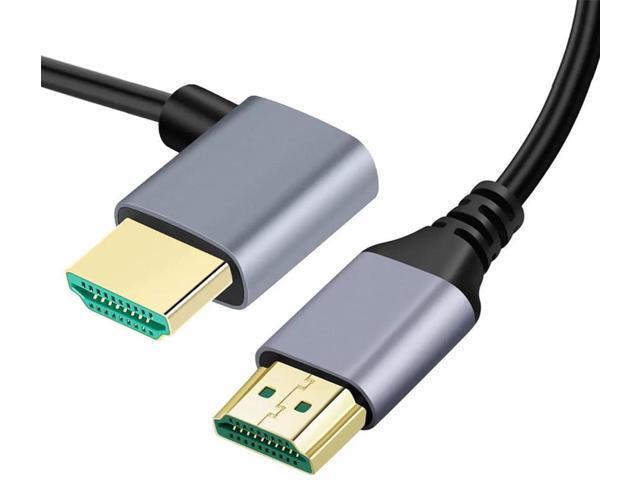 8K HDMI 2.1 Thin Cable Right Angle 90 Degree Cord for Wall Mount TV