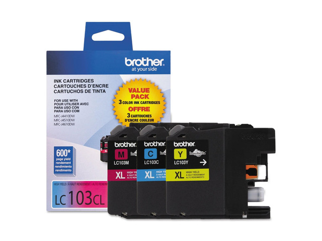 Brother LC1033PKS, LC-103, Innobella High-Yield Ink, 600 Page-Yield, 3 ...