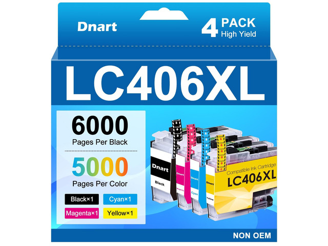 LC406XL Ink Cartridges for Brother Printer Compatible for Brother LC406 ...