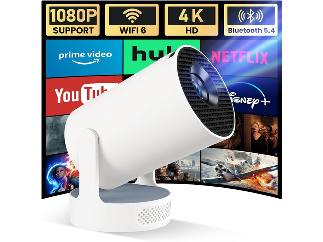 Projecting Stick Mini Projector with WiFi and Bluetooth, 4K 1080P Support Portable ...
