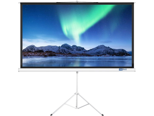 Projector Screen with Stand 108-INCH Indoor Outdoor 16:9 1.2 Gain PVC ...
