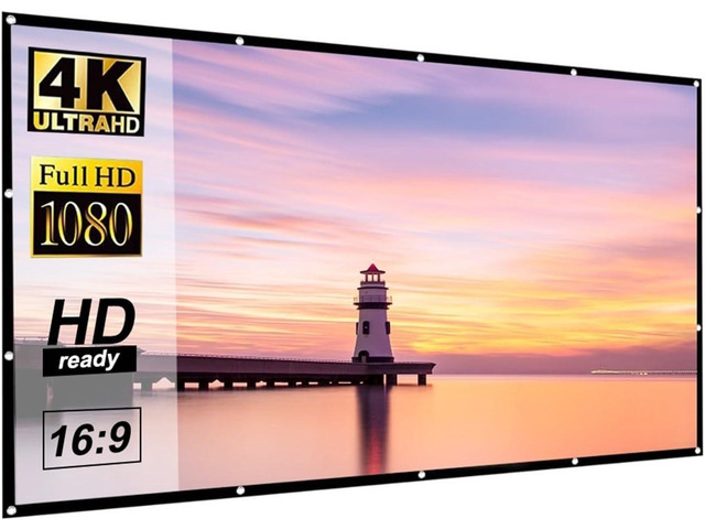 Projector Screen Foldable Projector Screen, Projector Screens 16:9 ...