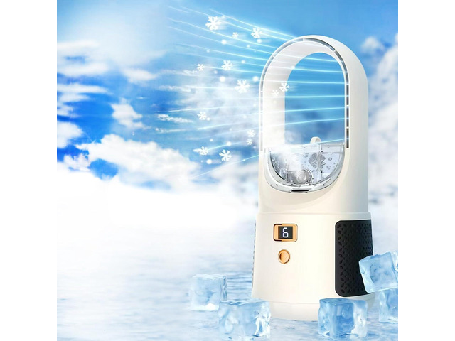 Bladeless Desk Fan,Portable Quiet 6 Cooling Speeds Bladeless Tower Fan ...