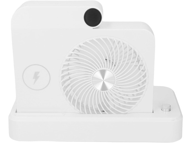 Alomejor Battery Operated Desk Fan with Wireless Charging Base, 100 ...