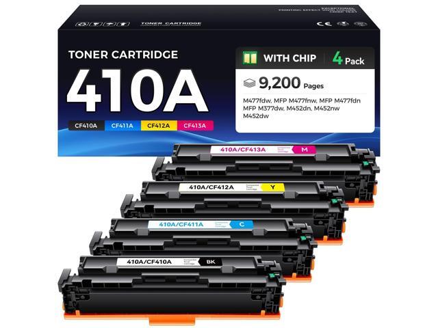 410A Toner Cartridge 4-Pack High Yield Replacement for HP 410A CF410A