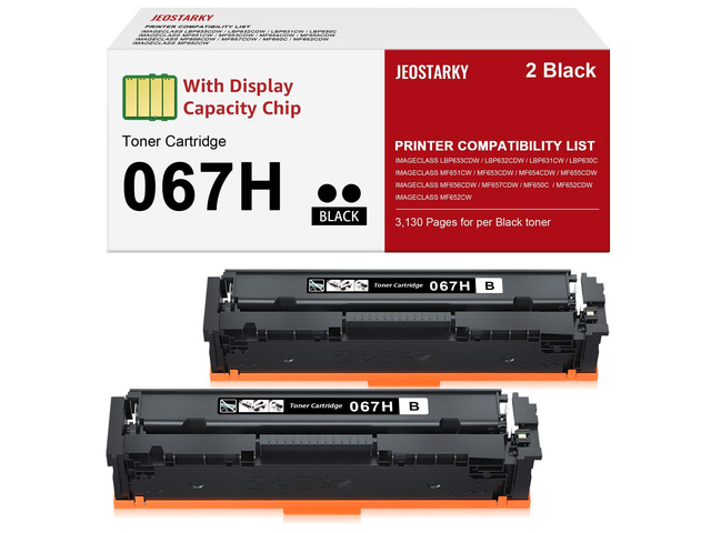 Jeostarky 067H 067 Black Toner Cartridge Set Compatible for Canon 067H ...