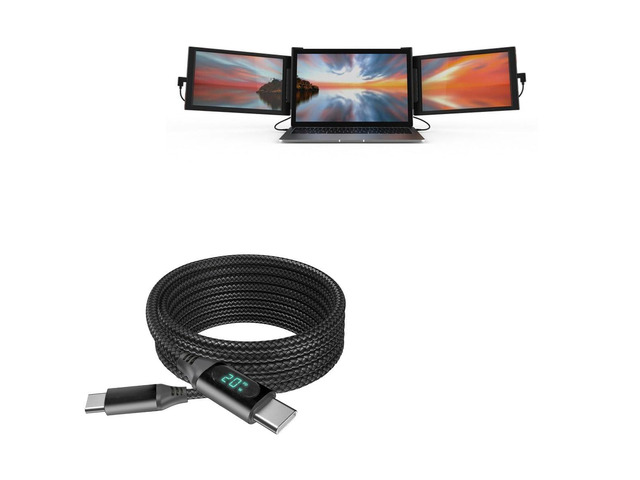 BoxWave Cable Compatible with Xebec Tri-Screen - PowerDisplay PD Cable ...
