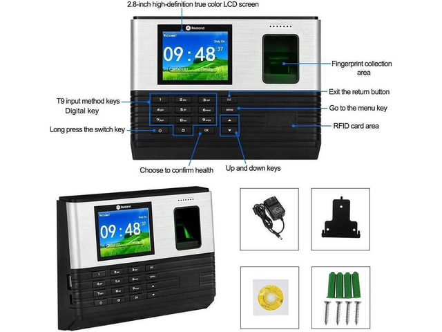 Realand Card Realand A-L355 Time Employee Attendance Fingerprint ID Card Sensor WiFi ...