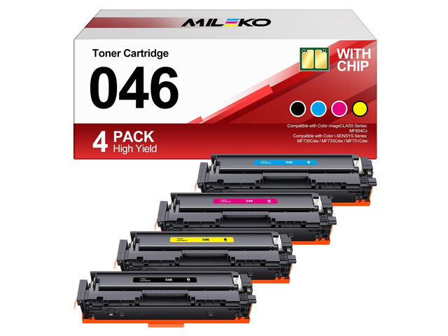 046 Toner Cartridge Replacement for Canon 046 Toner Cartridge Set for ...