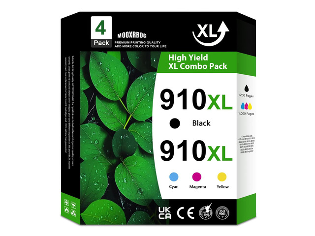 910 XL 910XL Ink Cartridges Combo Pack 4-Pack (Black/Cyan/Magenta ...