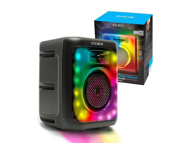 Coby Portable Bluetooth Speaker with 11 LED Light Modes, True Wireless ...