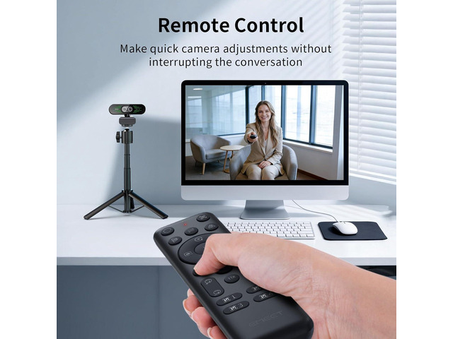 EMEET Nova 4K Webcam – UHD 4K@30fps, 1080p@60fps, PDAF Autofocus, Dubbele Ruisonderdrukkende Microfoons, Met Lensafdekking, Voor Mac/PC/Zoom/Teams