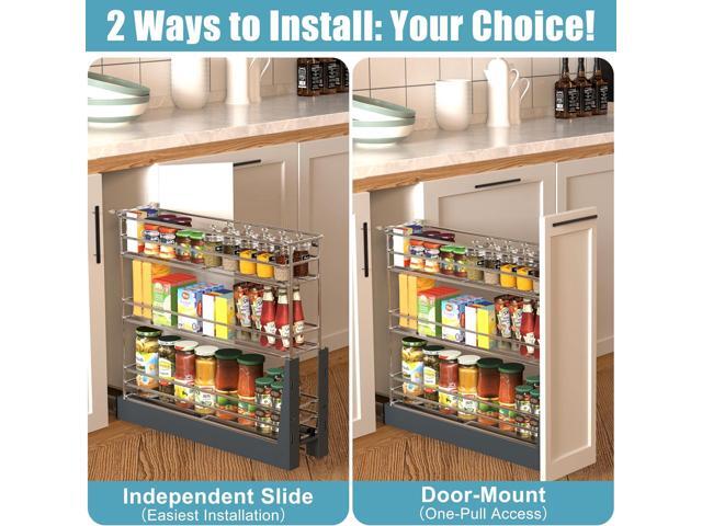 base cabinet organizer narrow sliding spice rack