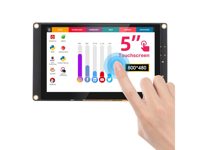 ELECROW 5 Inch Mini Touchscreen Monitor, TN Capacitive 5-Point Touch ...