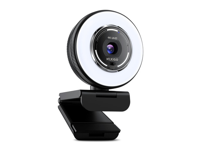 NexiGo N680E Pro 4K Webcam with Ring Light, PDAF Autofocus, 1080p 60FPS ...