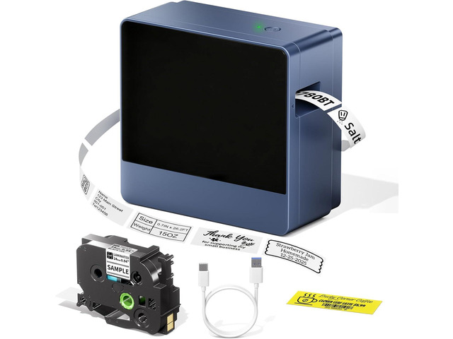 1 Inch Label Maker Machine with-Tape Large Print, Rechargeable Label ...