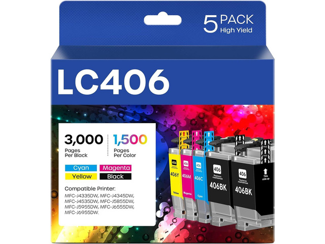 LC406 Ink Cartridges Compatible for Brother LC406 LC406XL LC 406 XL ...