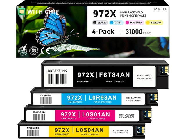 972X Ink Cartridges High Yield Replacement for HP 972 972A Ink ...