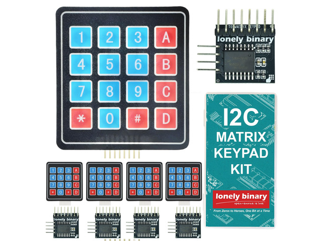 5-Sets I2C Soft 4x4 Matrix Keypad Kit - 5pcs Soft Membrane Keypads 4 x ...