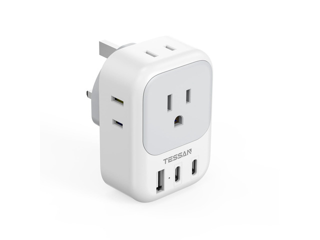 Electrical Outlets In Ireland US to UK Plug Adapter, Type G Travel Adaptor with 4 Electrical Outlets ...