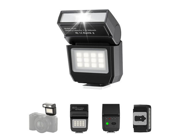Flash SmallRIG RS-22 GN8 Per Mirrorless – Testa 85°, 4 Livelli, 6500K, Batteria 400mAh, USB-C
