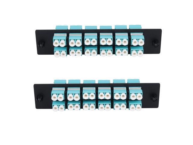 fyboptwu - 24 Fibers LC to LC OM3 Duplex Multi-Mode Fiber Patch Panel ...