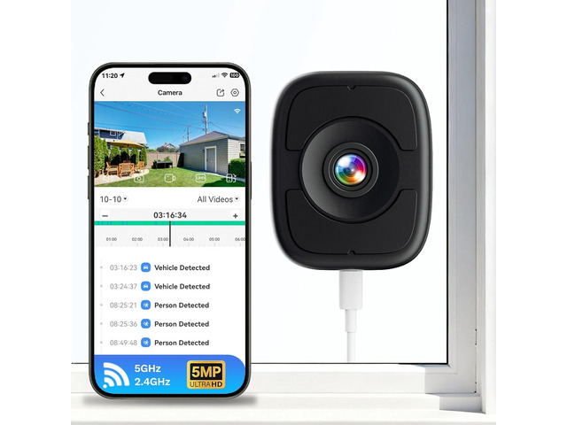 LongPlus Safeview Window Camera, 5MP 3K Indoor Window Camera for Home ...
