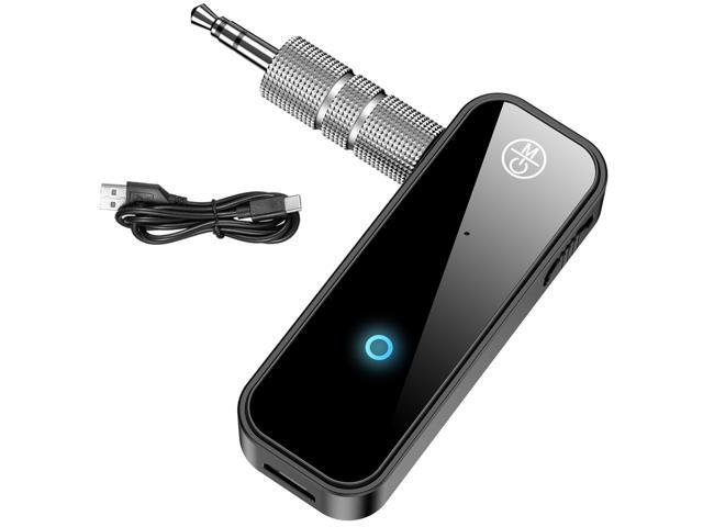 Bluetooth 5.4 Receiver for Car AUX 2-in-1 Audio Adapter Dongle Black