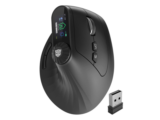 Vertical Ergonomic Mouse with LED Screen & Knob Control, Rechargeable ...