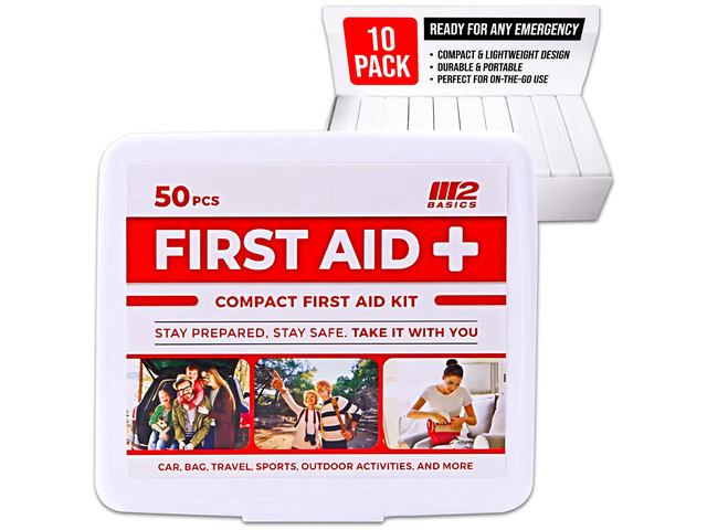 Mini First Aid Kit Bulk Multi Pack, 10 Pack, 50 per Kit, 500 Total ...