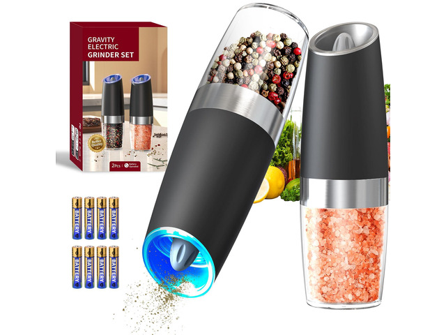 Gravity Electric Salt and Pepper Grinder Set Automatic Salt and Pepper ...