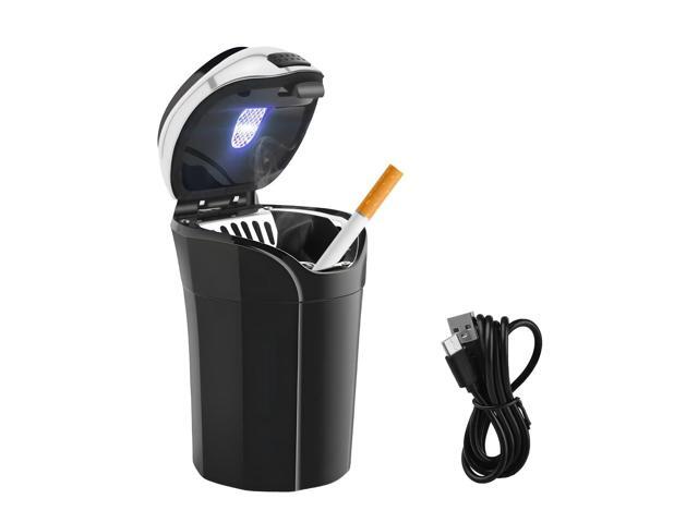 Smell Proof Car Ashtray Detachable Auto Ash Tray with Lighter Silver