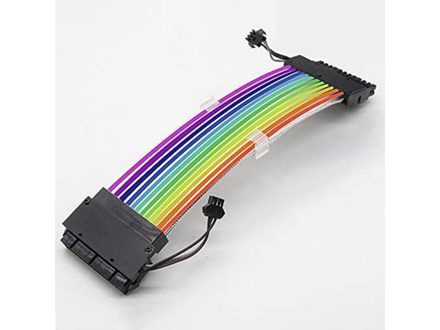 24Pin ATX Motherboard RGB Extension Power Supply Cable for PC Case DIY Computer Cord Custom Build Gaming Case Modding