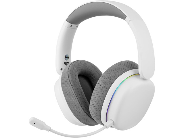 G7 Pro Wireless Gaming Headset, Dual Mode BT5.3 & 2.4GHz | 7.1 Surround Sound, 80+ Hour Battery, RGB Light, with Noise Canceling Mic for PS5, PS4, Switch, PC (White)