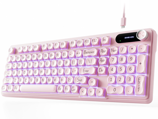 V102 Wired Keyboard 98 Keys RGB Silent Cute Creamy Gaming Keyboard