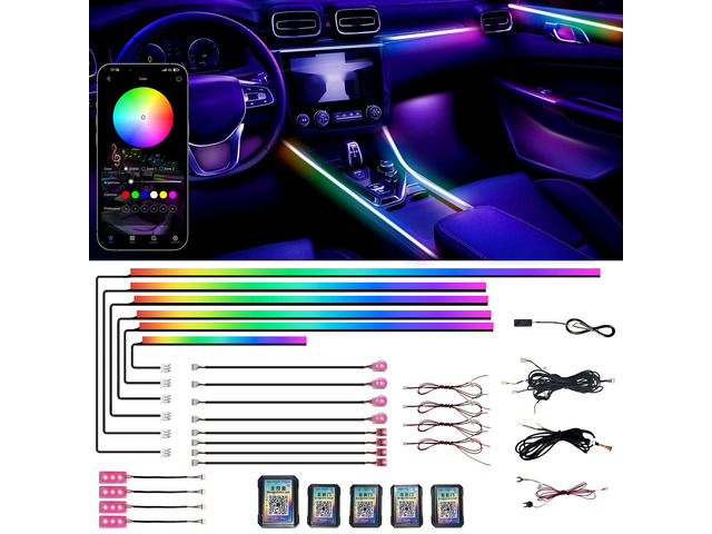 Generic 18-in-1 Dreamcolor Acrylic Interior Car LED Strip Lighting Kit