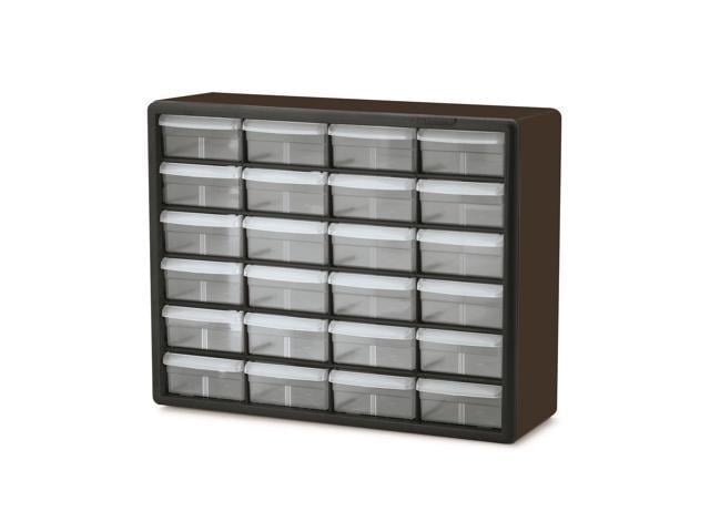 Photo 1 of Akro-Mils Black Plastic 24-Drawer Storage Cabinet (Black)
