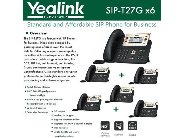 Yealink SIP-T41S 6-Pack IPPhone Gigabit Ethernet PoE Optima HD Voice